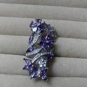 Purple Crystal floral ring.